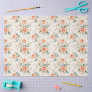 Papier Mousseline Découpage Pastel Florals vintages