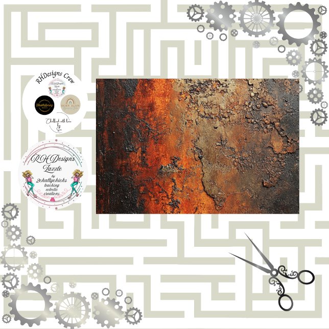 Papier Mousseline Découpage Patina en cuivre Faux Finition (Créateur téléchargé)