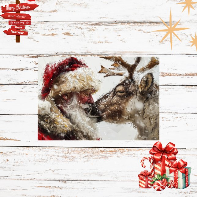 Papier Mousseline Decoupage Père Noël et Rudolph Christmas Bond (Créateur téléchargé)
