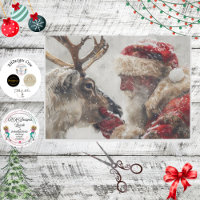 Découpage Père Noël mystique & Rudolph Nez à Nez