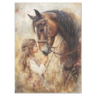 Découpage Petite fille et son cheval