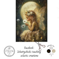 Découpage Petite fille Fée Lune Cadre de nuit