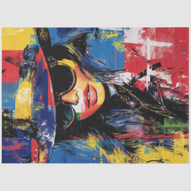 Papier Mousseline Découpage Pièce d'art féminine Déco Abstraite (Recto)