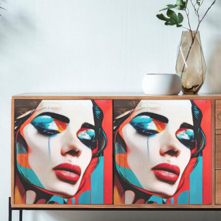Papier Mousseline Découpage Pleurer une femme Pop Art