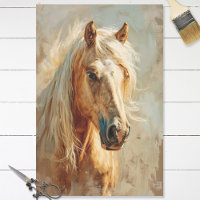 Découpage Portrait de cheval Palomino