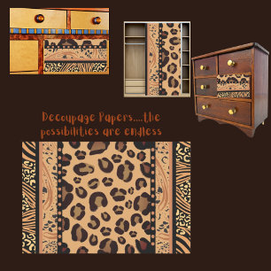 Papier Mousseline Découpage Poster de animal Leopard