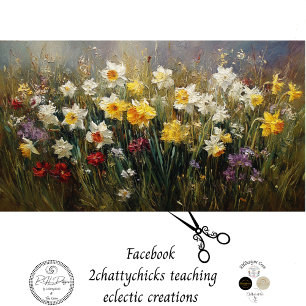 Papier Mousseline Decoupage Prairie de Fleurs Jonquilles KayliMade