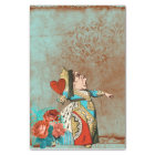 Découpage Reine des Coeurs Turquoise et rouille