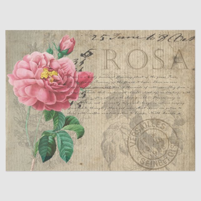 Papier Mousseline Découpage rose (Recto)