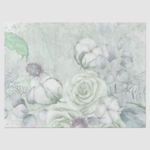 Papier Mousseline Découpage Rose vintage en coton d'antiquité