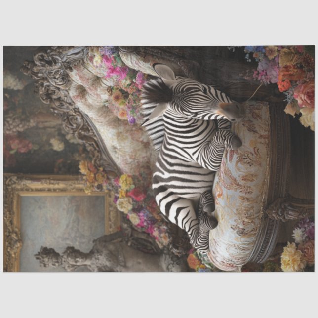 Papier Mousseline Découpage Royal Zebra Fauteuil salon dans le jardi (Recto)