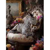 Découpage Royal Zebra Fauteuil salon dans le jardi