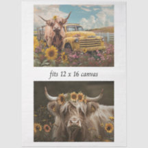 Decoupage Rustic Charm Highland & Vintage Truck