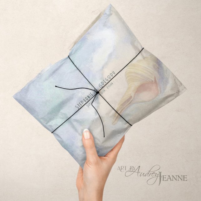 Papier Mousseline Découpage Seashell Beach Sand Pastel Blue Wave (Créateur téléchargé)