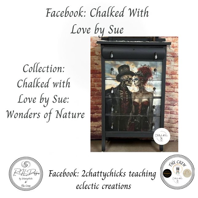 Papier Mousseline Decoupage Skeleton Couple Victorian Steampunk  (Créateur téléchargé)