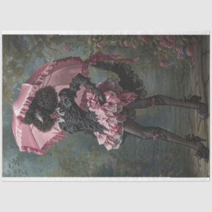 Papier Mousseline Découpage standard de caniche noir victorien Attir