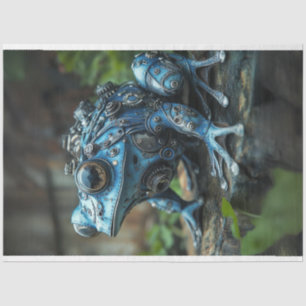 Papier Mousseline Découpage Steampunk Blue Frog Papier Tissu