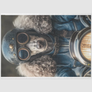 Papier Mousseline Découpage Steampunk Blue Standard Poodle