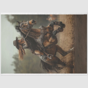 Papier Mousseline Découpage Steampunk Cowgirl Horse Rider