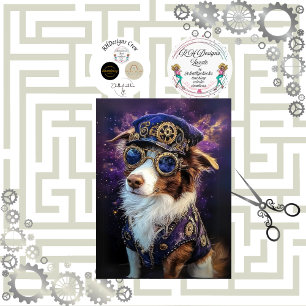 Papier Mousseline Découpage Steampunk race de chien de bétail austra