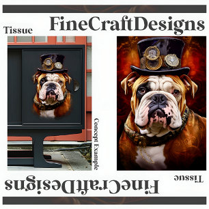 Papier Mousseline Découpage Steampunk Royal Bouledogue britannique G