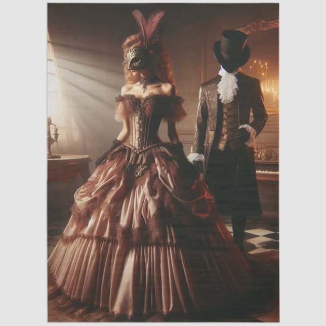 Papier Mousseline Decoupage Steampunk Victorian Fantasy Masquerade  (Créateur téléchargé)