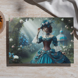 Papier Mousseline Decoupage Steampunk Vintage Victorien Dame de Jard