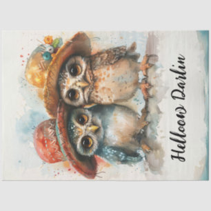 Papier Mousseline Découpage style Boho Whimsical Inséparables habill