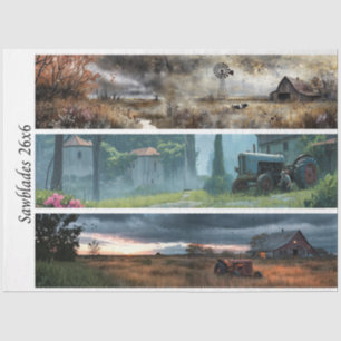 Papier Mousseline Découpage Style Ferme Rustique 26x16 pour Scies à 