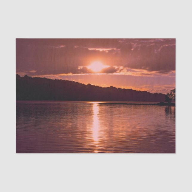 Papier Mousseline Découpage Sunset Orange Scénario Plage Côtière (Recto)