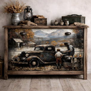 Papier Mousseline Découpage sur la camionnette du grand-père