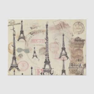 Papier Mousseline Découpage tour vintage Effiel