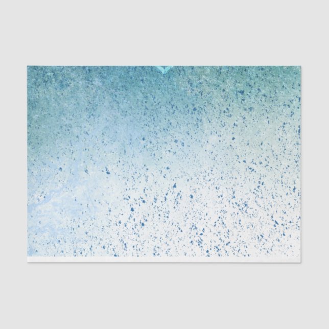 Papier Mousseline Découpage Turquoise Splatter (Recto)