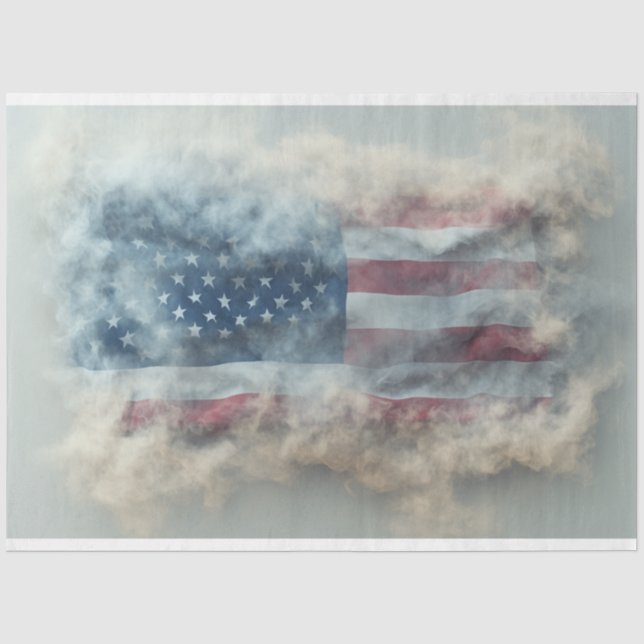 Papier Mousseline Découpage USA Drapeau dans le patriotisme de la fu (Recto)