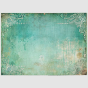 Papier Mousseline Découpage vert et or élégant 