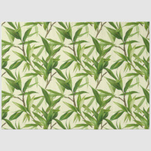 Papier Mousseline Découpage vert Motif Feuille Bambou