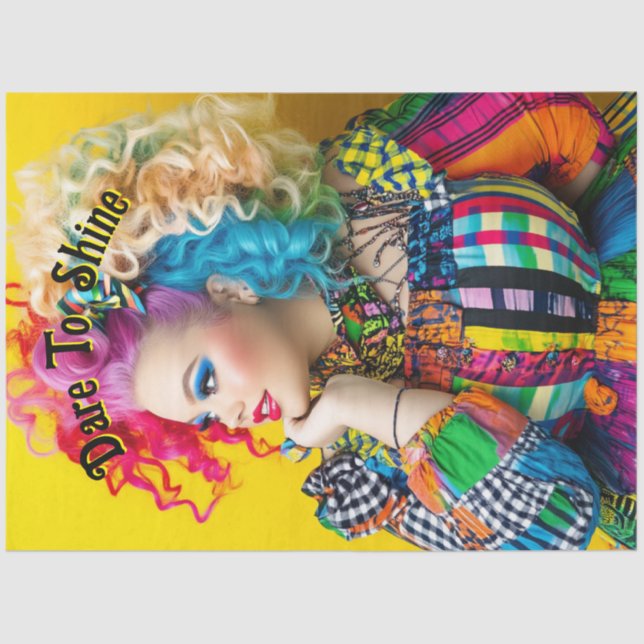 Papier Mousseline Découpage Vibrant mode femme Rainbow Color (Recto)