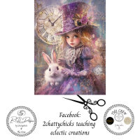 Découpage Victorian Alice Wonderland Thème d'art