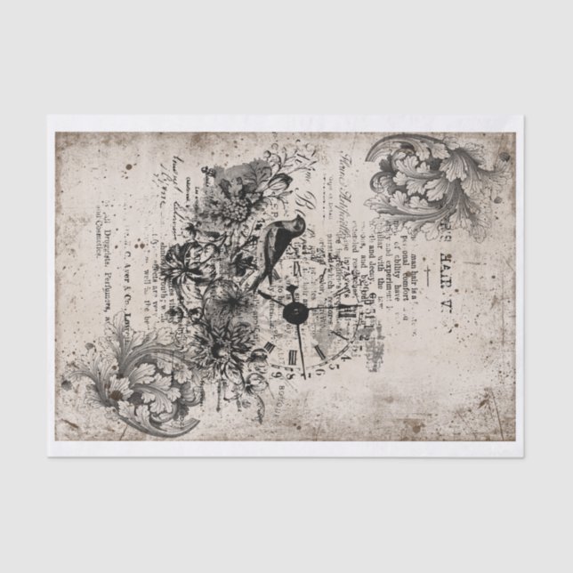 Papier Mousseline Decoupage vintage (Recto)