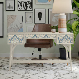 Papier Mousseline Découpage vintage Bleu Élégant Bois Damas