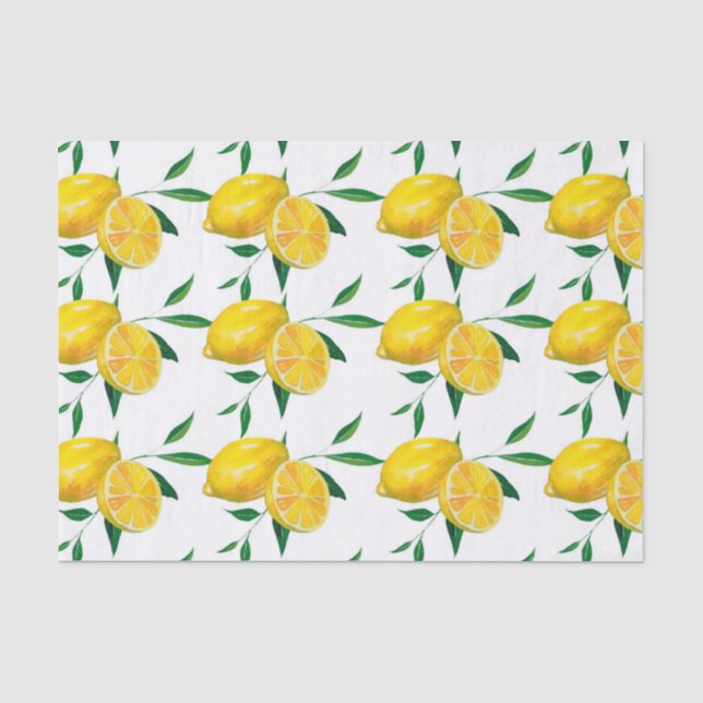 Papier Mousseline Découpage vintage citron italien (Recto)