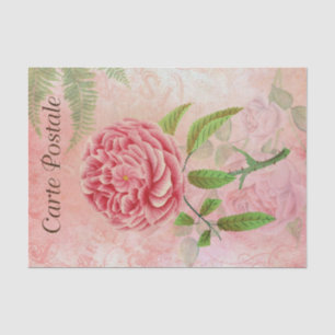 Papier Mousseline Découpage vintage de la carte postale rose