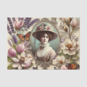 Papier Mousseline Découpage vintage de la dame victorienne