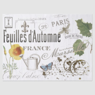 Papier Mousseline Découpage vintage de la florale des abeilles