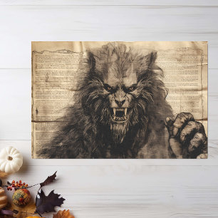 Papier Mousseline Découpage vintage de l'Halloween Werewolf