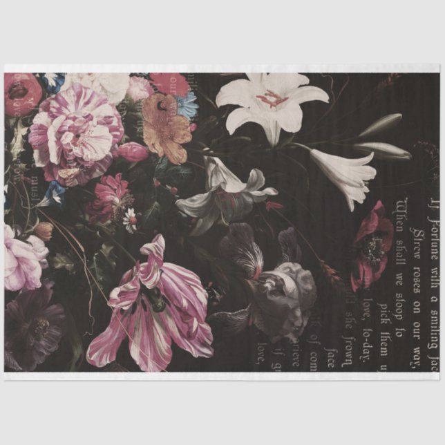 Papier Mousseline Découpage vintage floral (Recto)