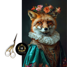 Découpage vintage Floral King Fox