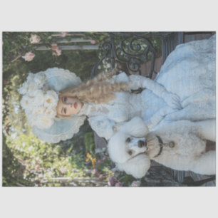 Papier Mousseline Découpage Vintage Lady Evelyn Standard Poodle