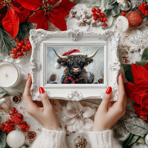 Papier Mousseline Découpage Vintage Noël Highland Cow