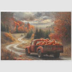 Papier Mousseline Découpage Vintage Orange Truck Automne saison Citr